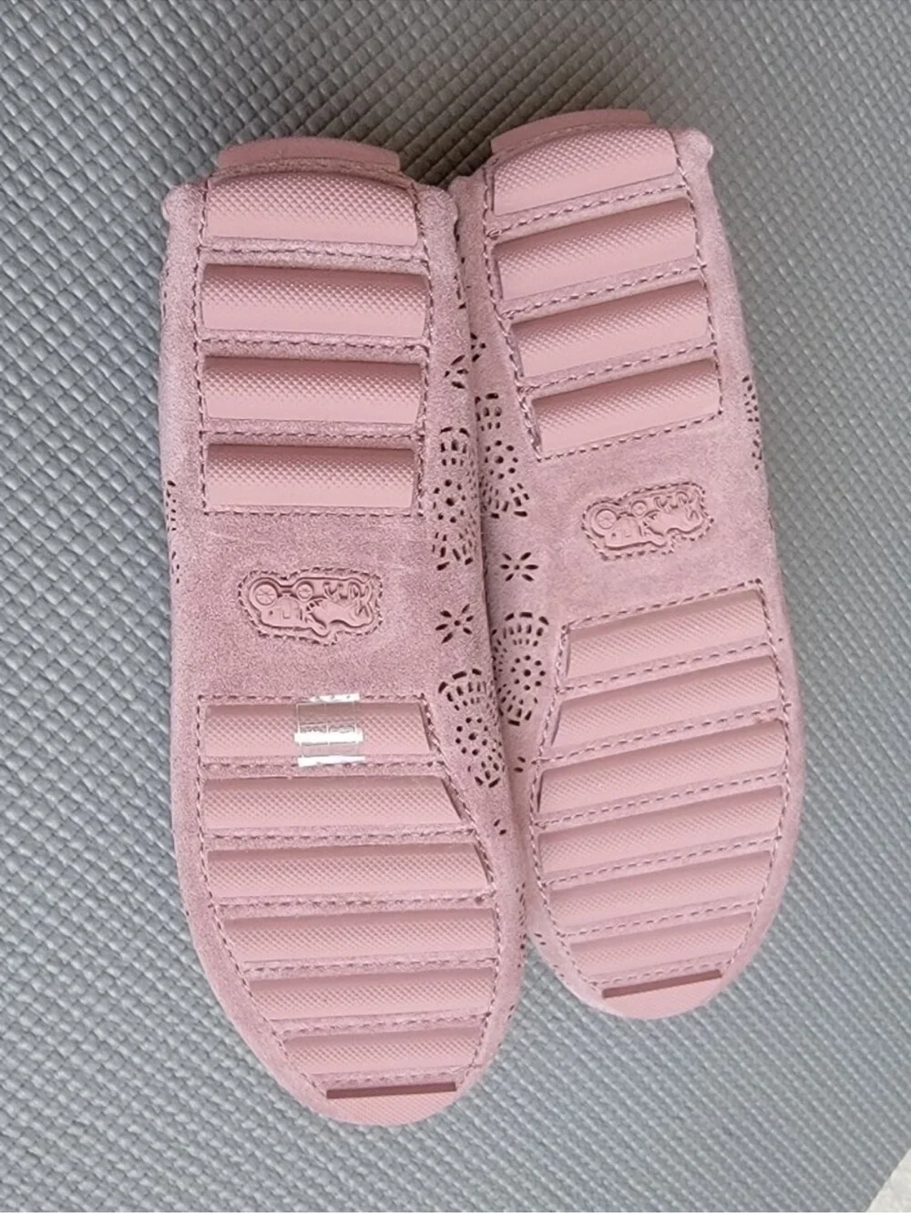 COACH Dusty Pink Suede Driving Moccasins